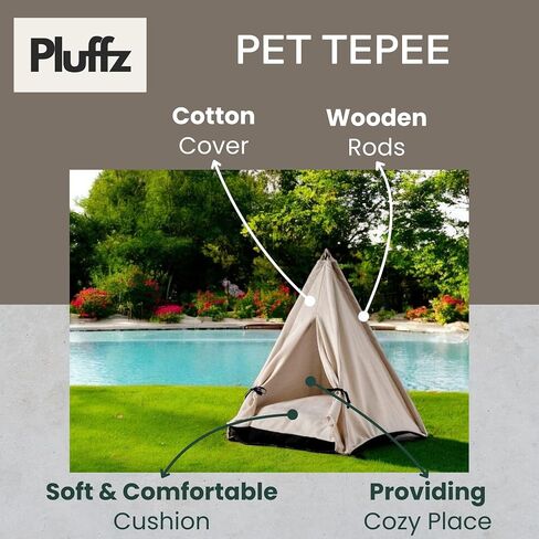 Pet Teepee Modern: Premium Dog Teepee Tent, Cat Teepee, Dog Fort, Tent Bed for Small Size Dogs, Puppies and Cats, Cozy Indoor Comfort in Saudi Arabia