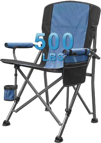 Camping Chair: 500 lbs Support, with Carry Bag, Cup Holder, and Organizer (Navy/Black) in Saudi Arabia