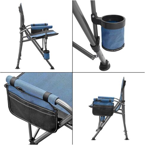 Camping Chair: 500 lbs Support, with Carry Bag, Cup Holder, and Organizer (Navy/Black) in Saudi Arabia