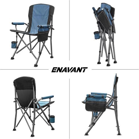 Camping Chair: 500 lbs Support, with Carry Bag, Cup Holder, and Organizer (Navy/Black) in Saudi Arabia