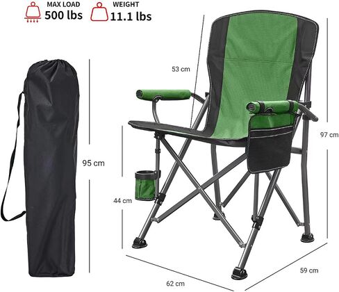 Camping Chair: 500 lbs Support, with Carry Bag, Cup Holder, and Organizer (Navy/Black) in Saudi Arabia