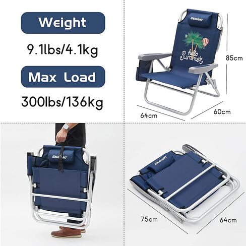 Camping Chair: 500 lbs Support, with Carry Bag, Cup Holder, and Organizer (Navy/Black) in Saudi Arabia