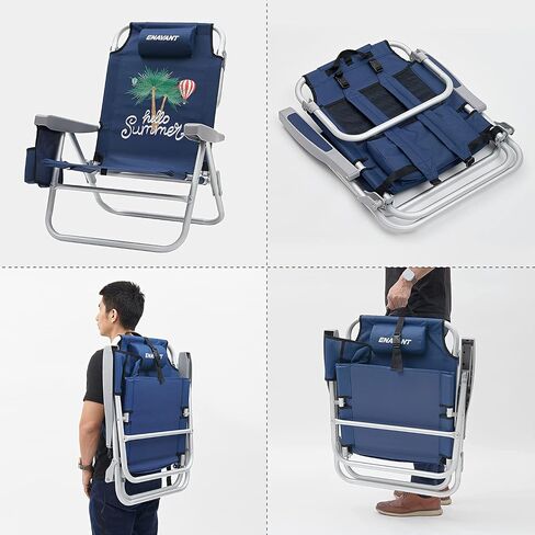 Camping Chair: 500 lbs Support, with Carry Bag, Cup Holder, and Organizer (Navy/Black) in Saudi Arabia