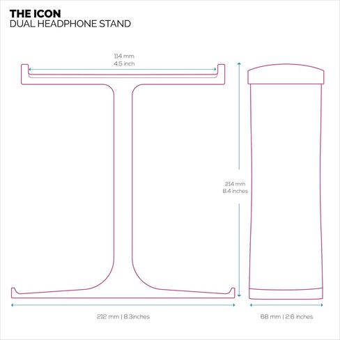 BRAINWAVZ The Icon - Dual Headphone Stand for Desk - Universal Design for All Gaming & Audio Headsets in Saudi Arabia