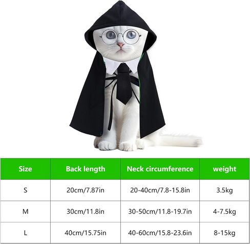 Dog Cat Halloween Costumes,Witch and Wizard Costume Cloak, Role-Playing Costume Accessories, Glasses and Tie Set,Suitable for Small and Medium-Sized Cat and Dog in Saudi Arabia