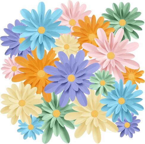 18 Pcs Paper Flowers Decorations for Wall DIY Paper Flower Bulletin Board 3D Fiesta Paper Floral Backdrop Decoration for Photo Backdrop Classroom Back to School Party in Kuwait