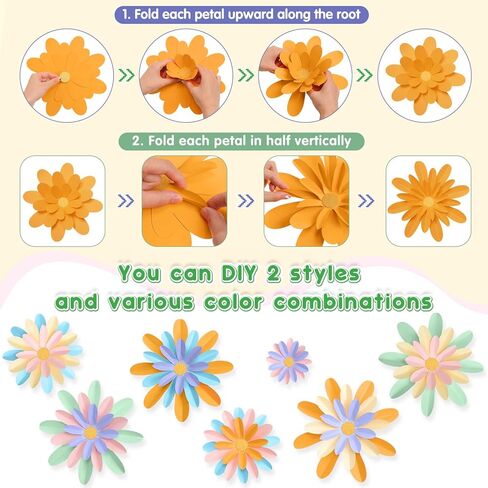 18 Pcs Paper Flowers Decorations for Wall DIY Paper Flower Bulletin Board 3D Fiesta Paper Floral Backdrop Decoration for Photo Backdrop Classroom Back to School Party in Kuwait