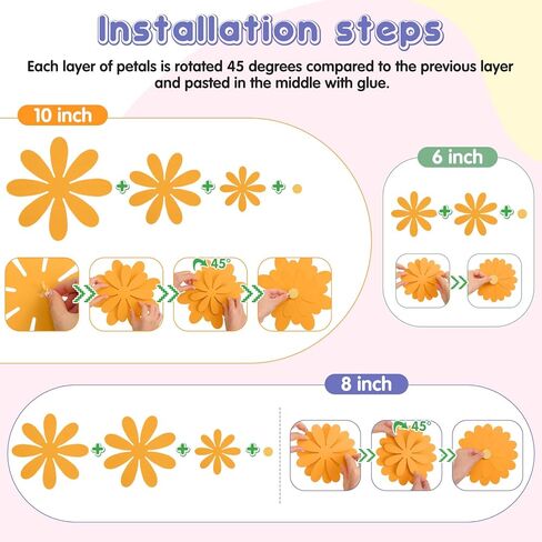 18 Pcs Paper Flowers Decorations for Wall DIY Paper Flower Bulletin Board 3D Fiesta Paper Floral Backdrop Decoration for Photo Backdrop Classroom Back to School Party in Kuwait