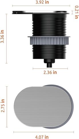 Link2Home 2 Pack Space Saver Grommet Socket 1-Power-Outlet USB A/C Port 3.1 Amp Splash Resistant in Stainless-Steel, Overload Protection in Kuwait