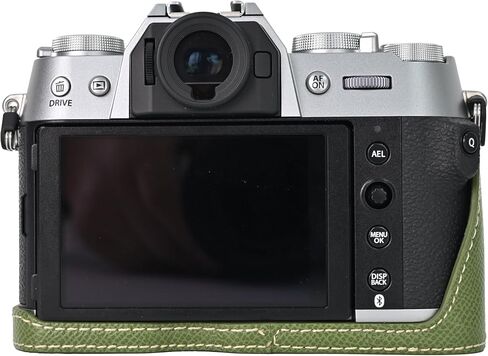 حافظة X-T50، BMAOLLONGB مصنوعة يدويًا من جلد البولي يوريثان المتجمد، نصف حافظة كاميرا، غطاء حقيبة سفلي، نسخة مفتوحة لـ Fujifilm X-T50 XT50 مع حزام يد (بني) in Kuwait