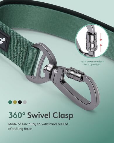 MIDOG Multifunctional Dog Leash Hands Free for Large Dogs - Adjustable Waist Leash with Zipper Pounch& Bungee Cord for Jogging/Running/Walking(4-7FT,Green) in Saudi Arabia
