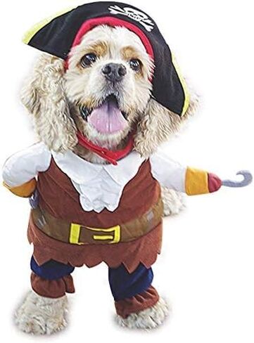 Dog Pirates Costume Halloween Pet Clothes Cat Caribbean Style Dress Cosplay (XS) in Saudi Arabia