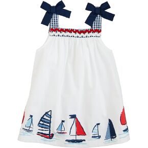 Mud Pie Baby Girl Sailboat Poplin Dress
