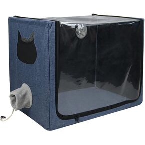WVNM Pet Atomization Nest,Cat and Dog Atomization Box Oxygen Inhalation Machine Dedicated Folding Atomization Box,Small Pet Oxygen Inhalation Box ICU Cage-Grey 24 in,7ecr8-001