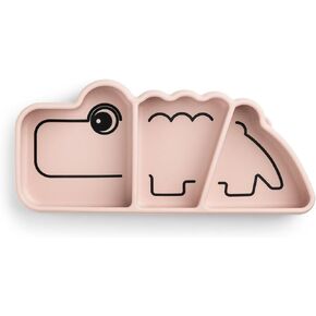 Done by Deer Silicone Stick&Stay Snackplate in Croco Green - 100% Food Grade Silicone, Fun and Functional Design - Perfect for Hassle-Free Snacking Anytime & Anywhere