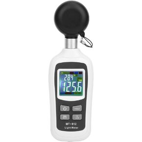 Light Meter Digital Illuminance Meter Handheld Ambient Temperature Measurer with Range up to 200,000 Lux Luxmeter with 4 Digit Color LCD Screen