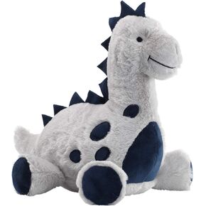 Lambs & Ivy Baby Dino Blue/Gray Plush Dinosaur Stuffed Animal Toy Plushie- Spike