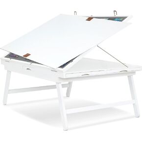 رف لوحة ألغاز مائلة من Jumbl Premium مكون من 1000 قطعة مع سطح لباد و6 أدراج فرز قابلة للإزالة وغطاء متشابك | طاولة أحجية خشبية مقاس 23 بوصة × 31 بوصة مع أرجل | هيكل من الخشب الصلب المقوى in Kuwait