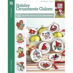 Leisure Arts Cross Stitch Holiday Ornaments Galor Cross Stitch Book- Cross Stitch Pattern Kits from Snowmen to Elves to Woodland Creatures, 98 Christmas Cross Stitch Ornaments to Design.