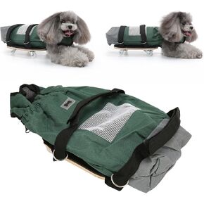 Pet Wheelchair, Breathable Laminated Wood Panel Dog Walking Scooter with Oxford Outdoor Traction Bag for Paralyzed Pets S(Suitable for 2‑3.5kg/4.4‑7.7lb)