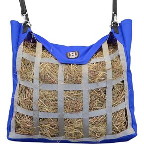 Harrison Howard Premium Durable Horse Hay Bag Slow Feed Hay Bag Waterproof Fabric Large Capacity Horse Tote - Blue