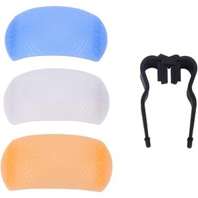 Pop up Flash Diffuser Cover for DSLR SLR Cameras, 3 in 1 with 3 Color, Soft Shadow, Red Eye Reduction, Wide Light Dispersion