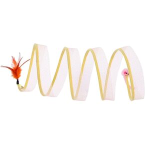 Cat Tunnel Tube Collapsible Pet Interactive Toy Playing Tent for Puppy Kitten Accessories Home, Mouse Round
