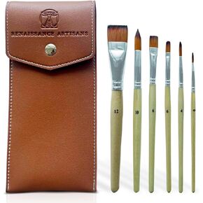 Rembrandt Series I Travel Artist Brushes - 6pc Premium Travel Watercolor Set, Kolinsky Sable Performance Hair, Precisely Handcrafted for Watercolor, Gouache, Oil – Superior Art & Travel Kit