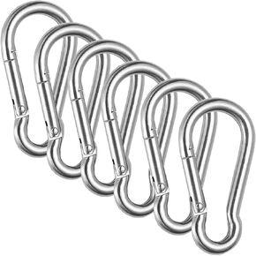 316Marine Grade Stainless Carabiner Clip 3 Inch Heavy Duty Stainless Steel Spring Snap Hook Carabiner sclimbing Used for Gym, Camping Hiking Keyclip(6 Pack)