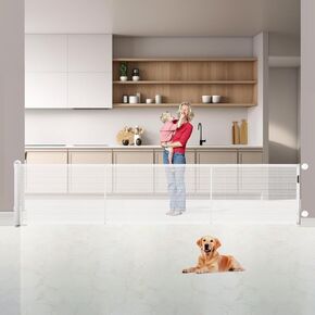 137 Inches Extra Wide Retractable Baby Gate - Indoor/Outdoor, for Doorways and Stairs - Perfect for Kids, Pets, and Large Dogs Gate for Stairs.