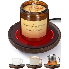 PUSEE Candle Mug Warmer, Gravity-Induction Coffee Mug Warmer for Desk with 2 Temp Settings, Auto Shut Off Coffee Cup Warmer, Beverage Warmers Heating Plate for Coffee, Tea, Milk and Candle Wax