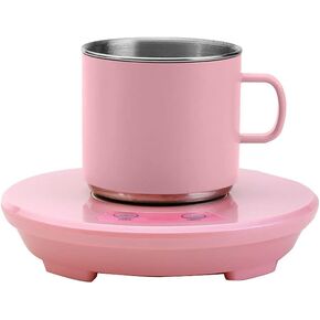 USB Cup Heater Cooler Plate Cup Warmer and Colder Beverage Mug Mat Office Tea Coffee Heater Pad for Coffee Tea Cola Cans Drinks (Pink)