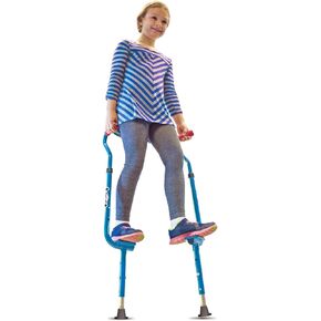 Geospace Original Walkaroo Steel 'Wee' Balance Stilts with Adjustable Height for Little Kids & Beginners (Ages 4+ and up to 120 lbs) for Active Play & Excercise (BLUE)