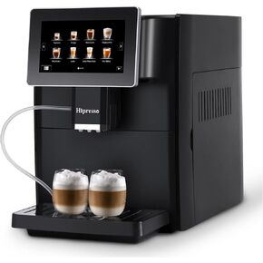 Geekpure Hipresso Super Fully Automatic Espresso Coffee Machine-7" HD TFT Touchscreen with Milk Frother