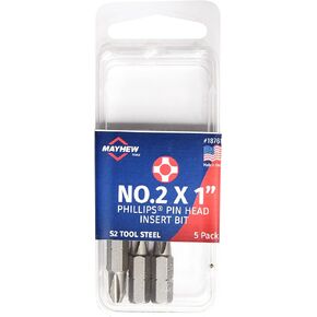 Mayhew Tools 18210-20 USA Phillips Insert Bit, No. 2 x 1", 20-Pack
