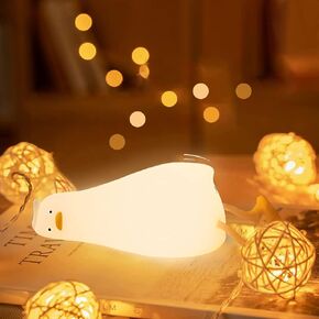 ضوء ليلي على شكل بطة مسطحة مستلقية، ضوء ليلي على شكل حيوان LED اسفنجي للأطفال، بطة مضيئة لطيفة، مصباح بجانب السرير من السيليكون قابل للتعتيم، مصباح لمس بجانب السرير قابل لإعادة الشحن لحضانة الرضاعة الطبيعية in Kuwait