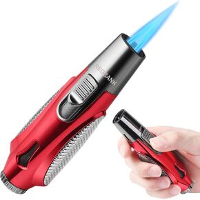 ولاعة شعلة، ولاعة بيوتان، ولاعة شعلة قابلة لإعادة الملء، ولاعة غاز طويلة قابلة لإعادة الملء مقاومة للرياح (غاز البوتان غير متضمن) (أزرق طويل) in Kuwait