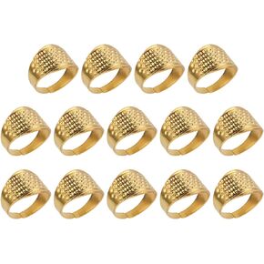 HEEPDD 14Pcs Sewing Thimbles, Adjustable Finger Shield Ring Copper Sewing Thimble Finger Protector for Hand Sewing