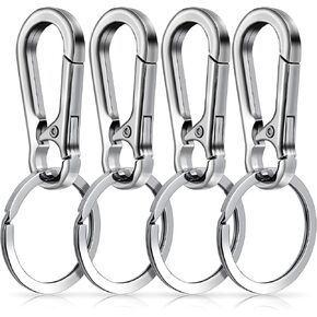 Cobee Carabiner Clip Keychain, 4 Pieces Metal Carabiner Shape Key Ring Keyring Key Holder Clips Hook Holder Organizer for Car Keys Finder for Men