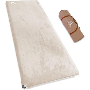 C·WILDYFIELD 4 INCH Thick Self Inflating Sleeping Pad with 9 R Value Foam Camping Mattress, Ultra Thick Comfort Camping Mattress, Inflatable Foam Camping Pad, Portable Comfortable Sleeping Pad