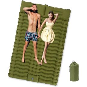 Double Self Inflating Sleeping Camping Mattress Pad for 2 People with Built-in Foot Pump for Tent,Backpacking Hiking, Traveling, Portable Camping Mat… in Saudi Arabia