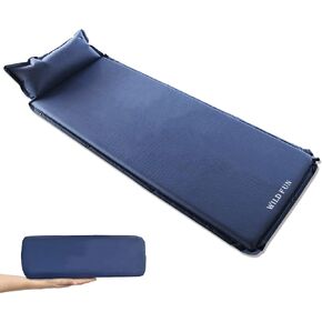 WILD FUN Sleeping Pad for Camping, Memory Foam Camping Mattress with Pillow, Self Inflating Camping Pad 1.2" Thick Foam, Air Mattress Inflatable Sleeping Mat for Backpacking,Hiking