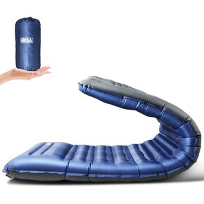 BQA Camping Sleeping Pad Inflatable Sleeping Mat with Pillow & Built-in Pump, Extra Thickness 3.93 Inch Compact Ultralight Waterproof Camping Air Mattress for Backpacking, Hiking, Tent, Traveling