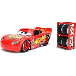 Jada Toys Disney Pixar Cars 3 Lightning McQueen Die-cast Car with Tire Rack (99751)