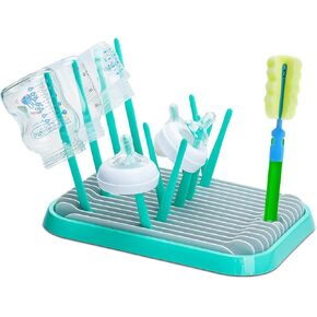 رف تجفيف زجاجات الأطفال / حامل مجفف حلمات زجاجات الأطفال من سونجواي / رف عالي السعة لتخزين حلمات الزجاجة وتنظيم التجفيف / مجفف موفر للمساحة (أخضر) in Kuwait