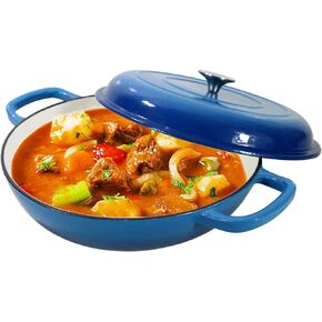 Dutch Oven Enameled Dutch Oven Pot with Lid,2.1 QT Dutch Oven,Blue Cast Iron Dutch Oven,Dutch Oven Pot with Dual Handles,Dutch Oven for Bread Baking,Braiser,Cooking,Gifts for Family