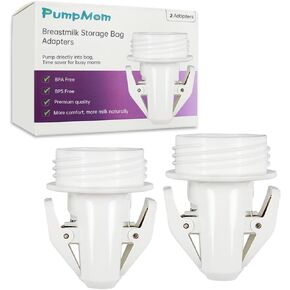Breastmilk Storage Bag Adapters for Spectra S1 S2 Pumps, Avent Comfort Wide Mouth Flange Pump to Use with Lansinoh and Nuk Breastmilk Storage Bags by PumpMom