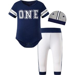 LATOBREATH Baby Boy First Birthday Outfit One Year Old Clothes Sports Bodysuit Pant sets Party