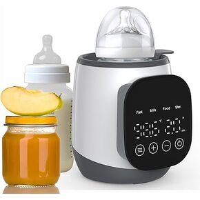 400W Fast Baby Bottle Heater, 7-in-1 Bottle Heater for Breast Milk and Formula, Food Jar, Breast Milk Bag, Timer, BPA-Free, Intelligent Accurate Temperature Control and LCD Display, 24 Hours Constant