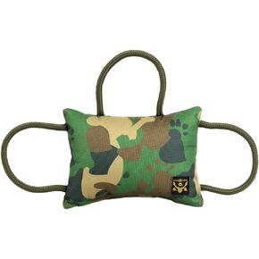O.G.B. Operation Good Boy Bite Pillow Tug Toy for Dogs - Tri-Handle Design Used by Military and Sport Dog Trainers - Reinforced Polyester Cords and Thick Camouflage Covering for Fun Play and Training